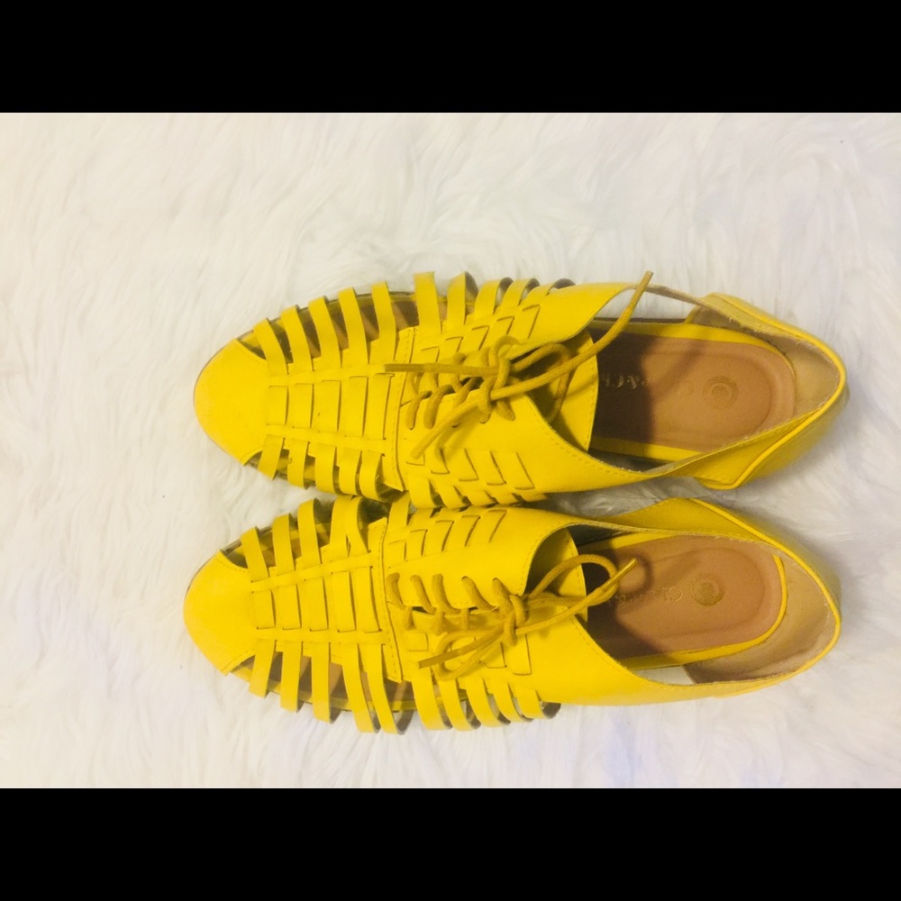 Yellow Loafers with Lace
